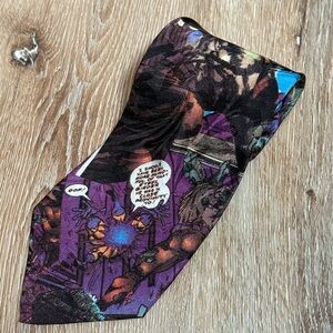 Vintage Comic Book Silk Tie Gianni Biagiotti Italy | 90s Pop Art Monster